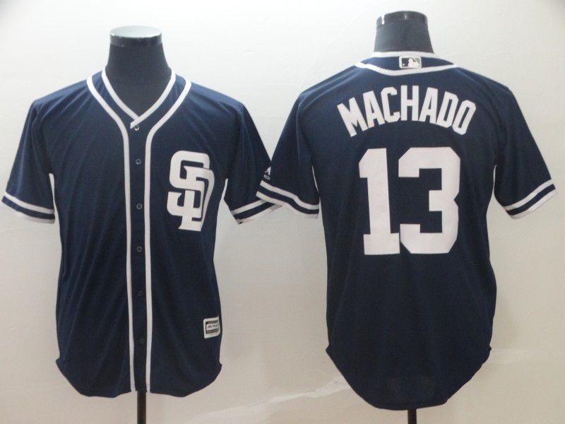 2019 MLB Men San Diego Padres #13 Machado blue game Jerseys->san diego padres->MLB Jersey